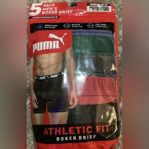 PUMA Men’s Boxer Brief Performance 5 Pack 5 Colors Athletic Fit Small
